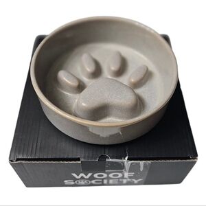 Woof Society Ceramic Slow Feeder Dog Bowl – Paw Design